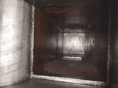 Kitchen hood after cleaning - spotless and shiny